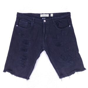 DASH Jean Shorts Denim Cotton Mens SZ 36 Black Straight VTG Baggy 90s Y2K